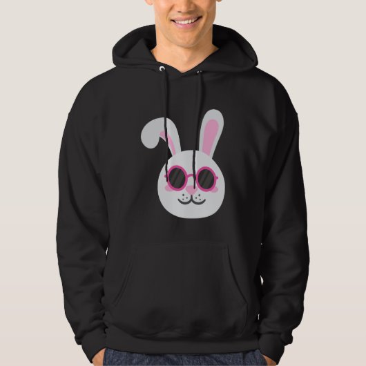 Veste À Capuche BUNNY RABBIT FACE Sunglasses Boys Girls Kids Easte (Devant)