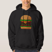 Veste À Capuche Burger 8 bit Retro Pixel ByteGrilled Cheeseburger  (Devant)