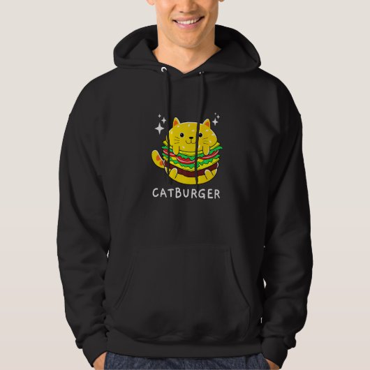 Veste À Capuche Burger Chat Foodie (Devant)