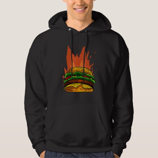 Veste À Capuche Burger de feu I Cheeseburger I Burger (Devant)