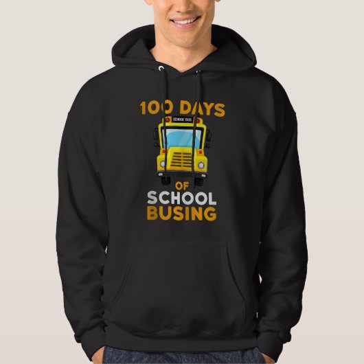 Veste À Capuche Busing School Bus Driver 100 Days Of School Boys G (Devant)