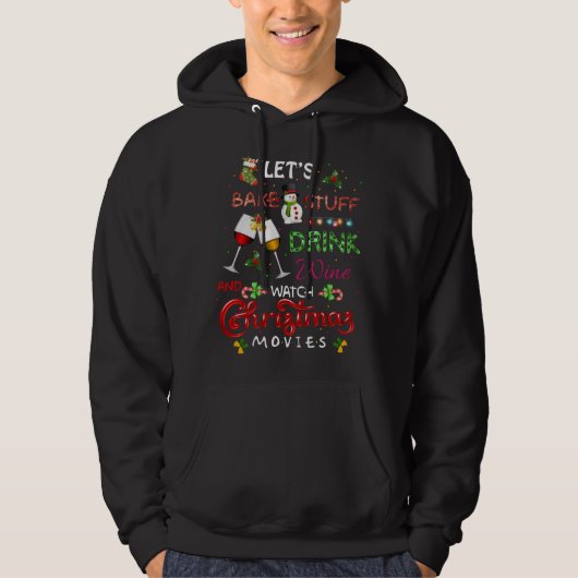 Veste À Capuche Buvons du vin et regardons Noël Mo (Devant)