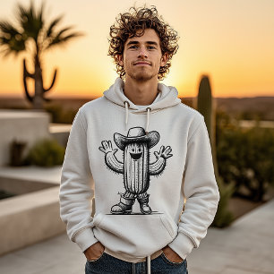 Veste À Capuche Cactus Cowboy Vintage – Art Mascotte Rétro Demi-te
