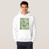 Veste À Capuche Cactus peint à la main : Vert désert (Devant entier)