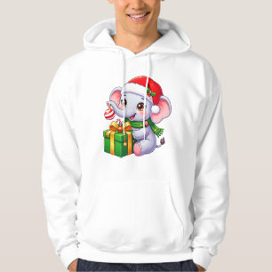 Veste À Capuche Cadeau de Noël Éléphant Festif