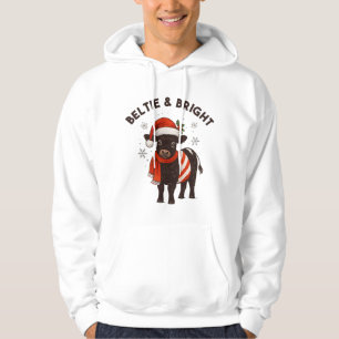 Veste À Capuche Cadeau de Noël vache Christmas Beltie Belted Gallo