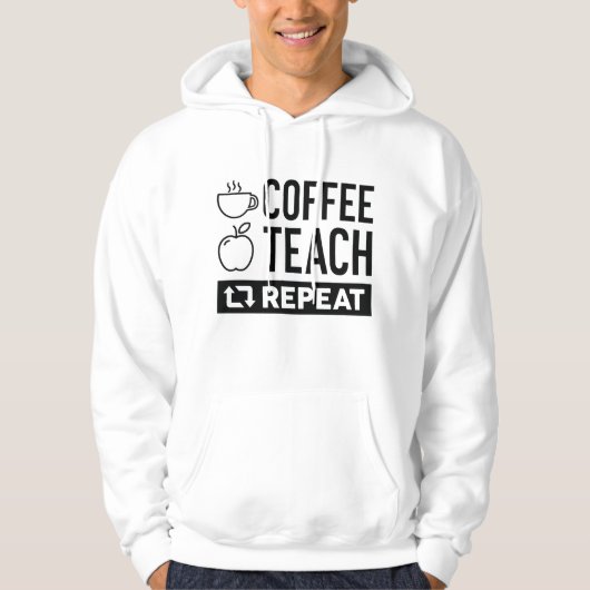 Veste À Capuche Café Enseigner Répéter (Devant)