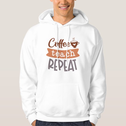 Veste À Capuche Café Enseigner Répéter (Devant)