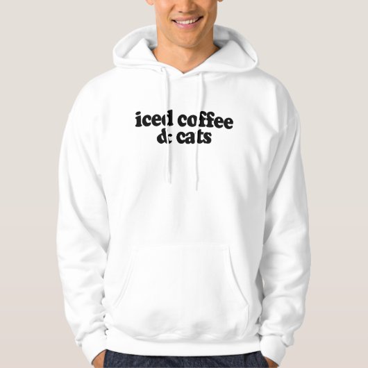 Veste À Capuche café glacé et chats (Devant)