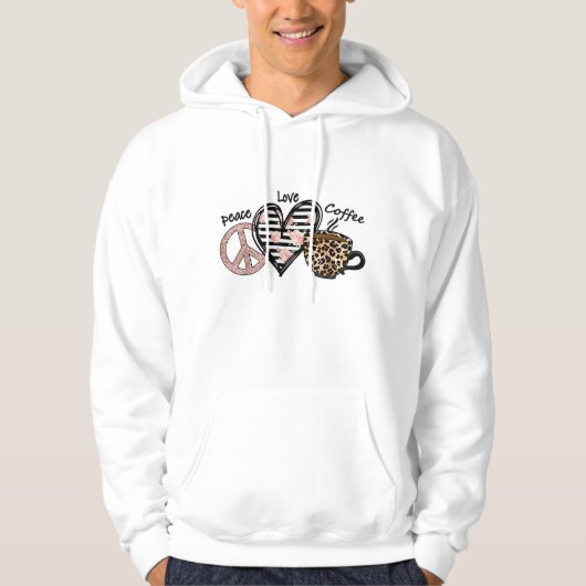 Veste À Capuche Café Peace Love (Devant)