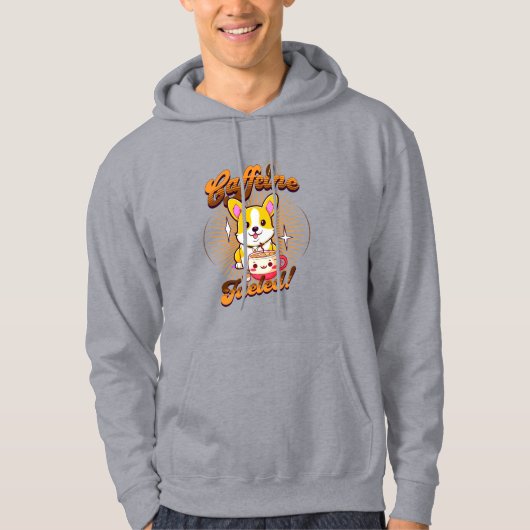 VESTE À CAPUCHE CAFFEINE DE CORGI FUELED! (Devant)