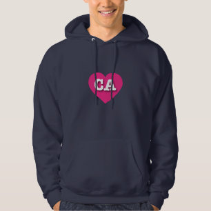 Veste À Capuche Californie Hot Pink Heart - J'aime CA