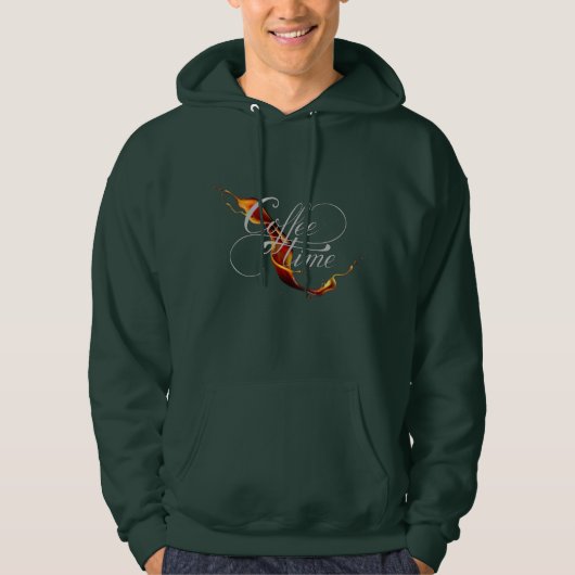 Veste À Capuche Calligraphie de l'heure du café & Café Splash Stre (Devant)