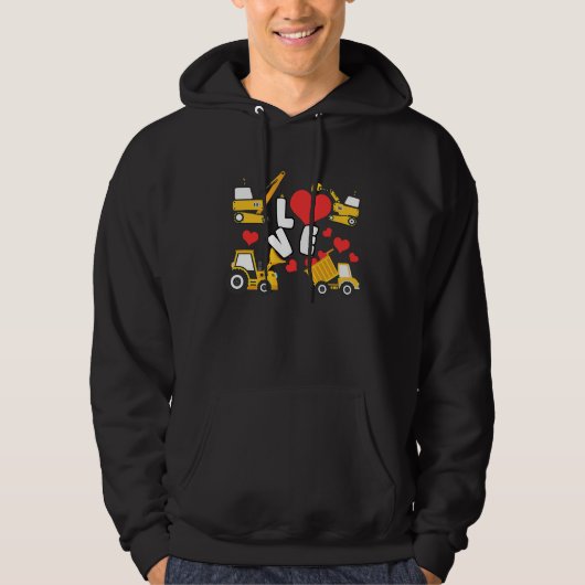 Veste À Capuche Camion de décharge de la Saint-Valentin de constru (Devant)