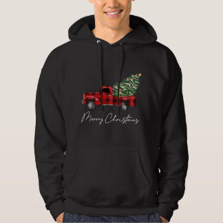 Veste À Capuche Camion Rouge Plaid Noël Joyeux Noël Noël Joyeux No
