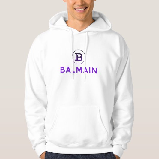 Veste À Capuche Camiseta moletom Masculino Balmain roxo  (Devant)