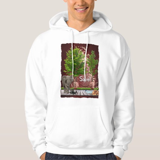VESTE À CAPUCHE CAMISETA SAVE ! (Devant)