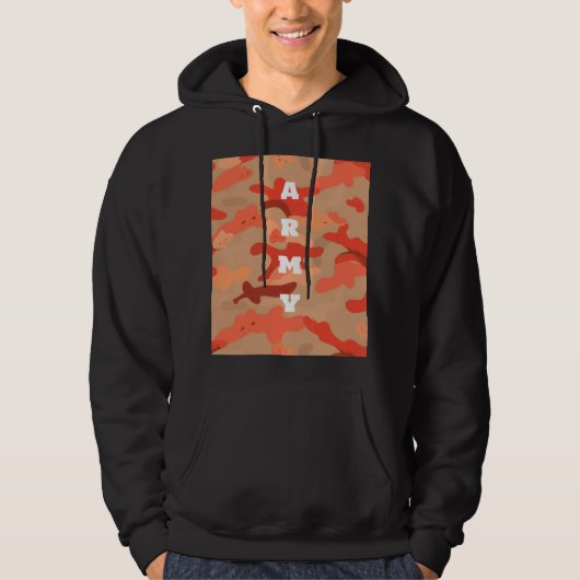 Veste À Capuche Camo de bois orange (Devant)