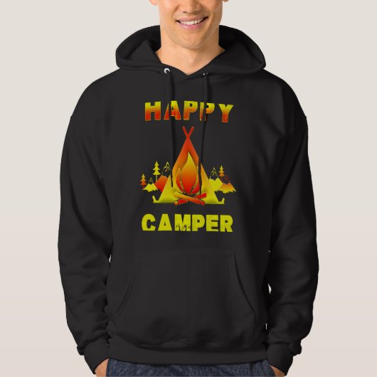 Veste À Capuche Camping Camping with Sayings Happy Camper (Devant)