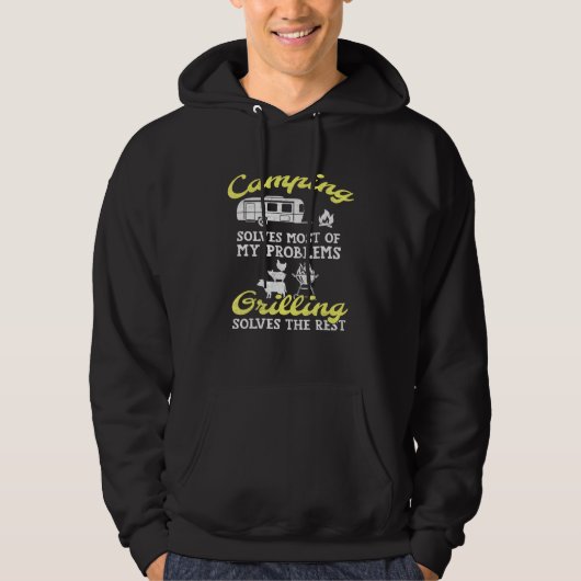 Veste À Capuche Camping Et Grilling Résolvez Tous Mes Problèmes (Devant)