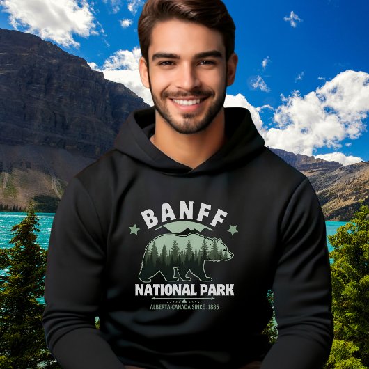 Veste À Capuche Canadian Wilderness – Banff Bear Illustration 