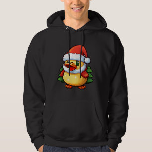 Veste À Capuche Canard de Noël mignon dans chapeau de Santa