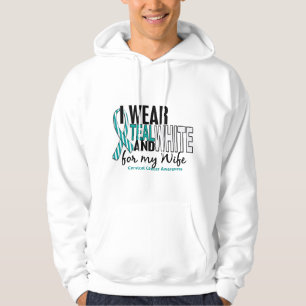 Veste À Capuche CANCER DU COL DE L'UTÉRUS je porte Teal et le