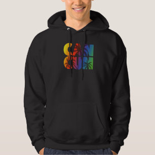 Veste À Capuche Cancun Mexique Vacances Souvenir Tropical Rainbow 