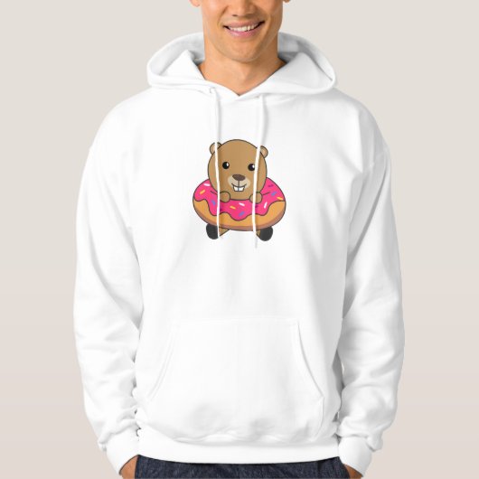 Veste À Capuche Canettes de castor doux Donut rose (Devant)