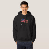 Veste À Capuche Canne à pêche Drapeau Américain 4 Juillet Patrioti (Devant entier)