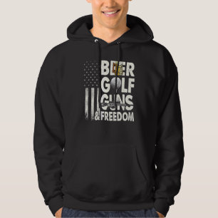 Veste À Capuche Canons De Golf De Bière Et Liberté Drapeau América