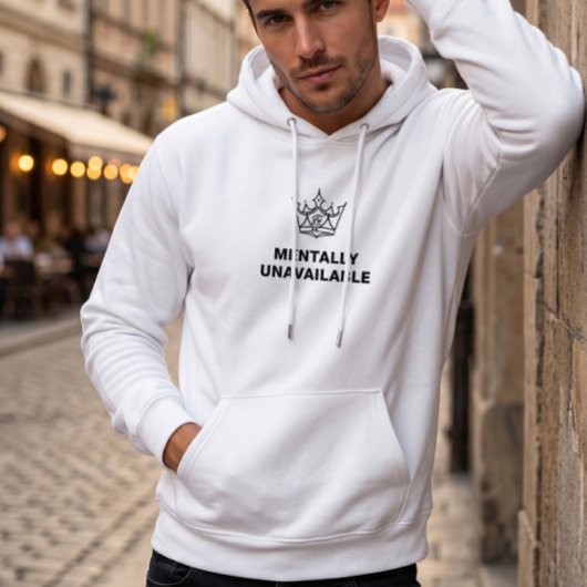 Veste À Capuche Capuche blanche mentalement indisponible