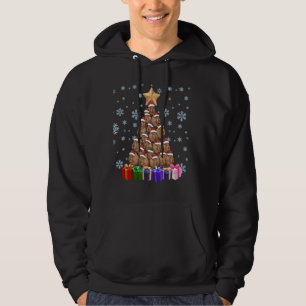 Veste À Capuche Capybara Christmas Tree Funny Famille de jumelage
