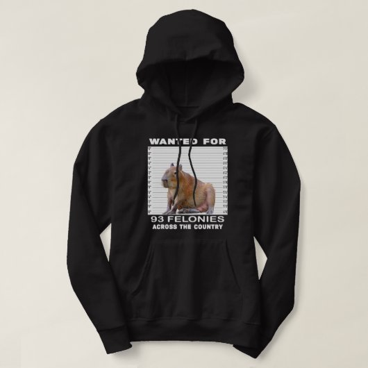 Veste À Capuche Capybara Lover Recherché Pour 93 Felonies À Traver (Design devant)