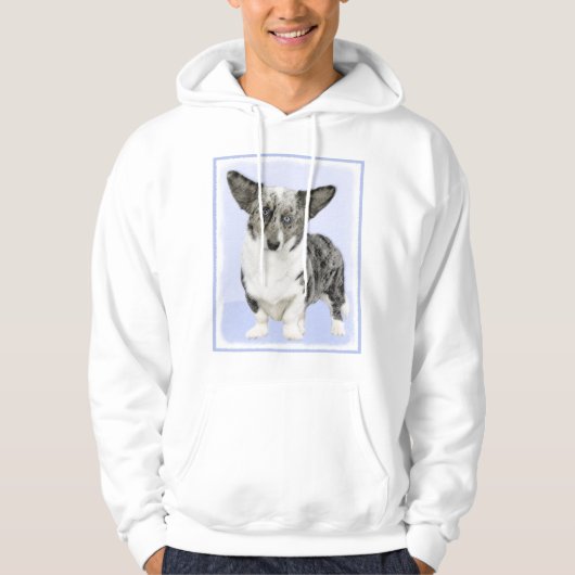 Veste À Capuche Cardigan Welsh Corgi Peinture - Chien d'art origin (Devant)