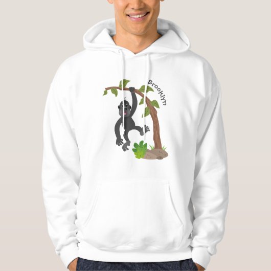 Veste À Capuche Caricature de bébé gorille joyeux (Devant)