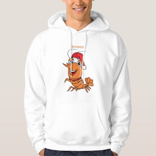 Veste À Capuche Caricature de crevettes de Noël joyeux (Devant)