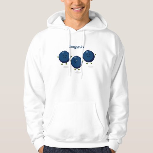 Veste À Capuche Caricature mignonne de bleuets violets (Devant)