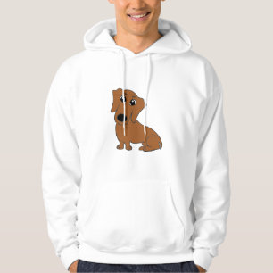 Veste À Capuche caricature rouge dachshund unisex