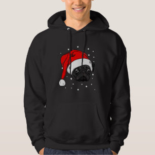 Veste À Capuche Carlin noir mignon en noël casquette T-shirt long