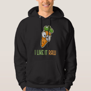 Veste À Capuche Carotte Légume Je L'Aime Crue Mode De Vie Végétali