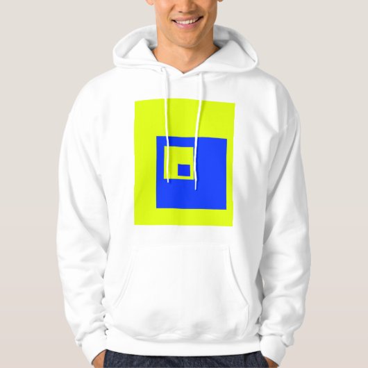 Veste À Capuche Carré jaune et bleu (Devant)