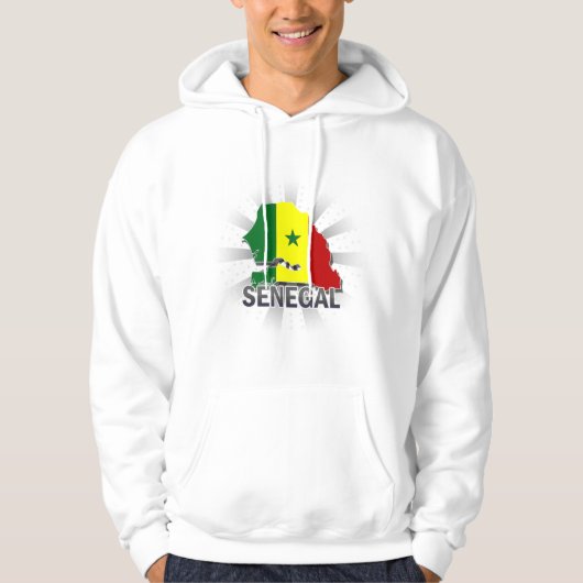 Veste À Capuche Carte 2,0 de drapeau du Sénégal (Devant)