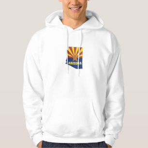 Veste À Capuche Carte Arizona Formé Arizonan Drapeau d'État Jaun