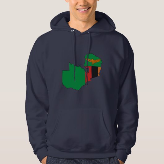 Veste À Capuche Carte de drapeau de la Zambie (Devant)