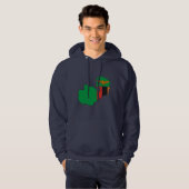 Veste À Capuche Carte de drapeau de la Zambie (Devant entier)