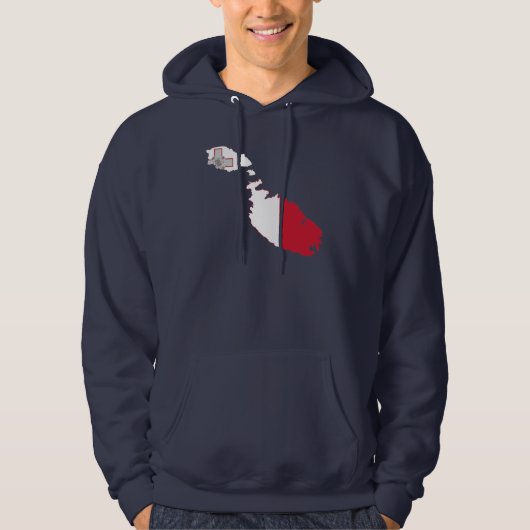 Veste À Capuche Carte de drapeau de Malte (Devant)