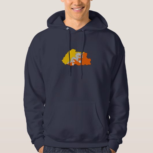 Veste À Capuche Carte de drapeau du Bhutan (Devant)