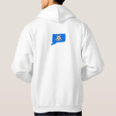 Veste À Capuche Carte de drapeau du Connecticut (Dos)