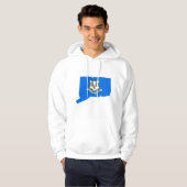 Veste À Capuche Carte de drapeau du Connecticut (Devant entier)